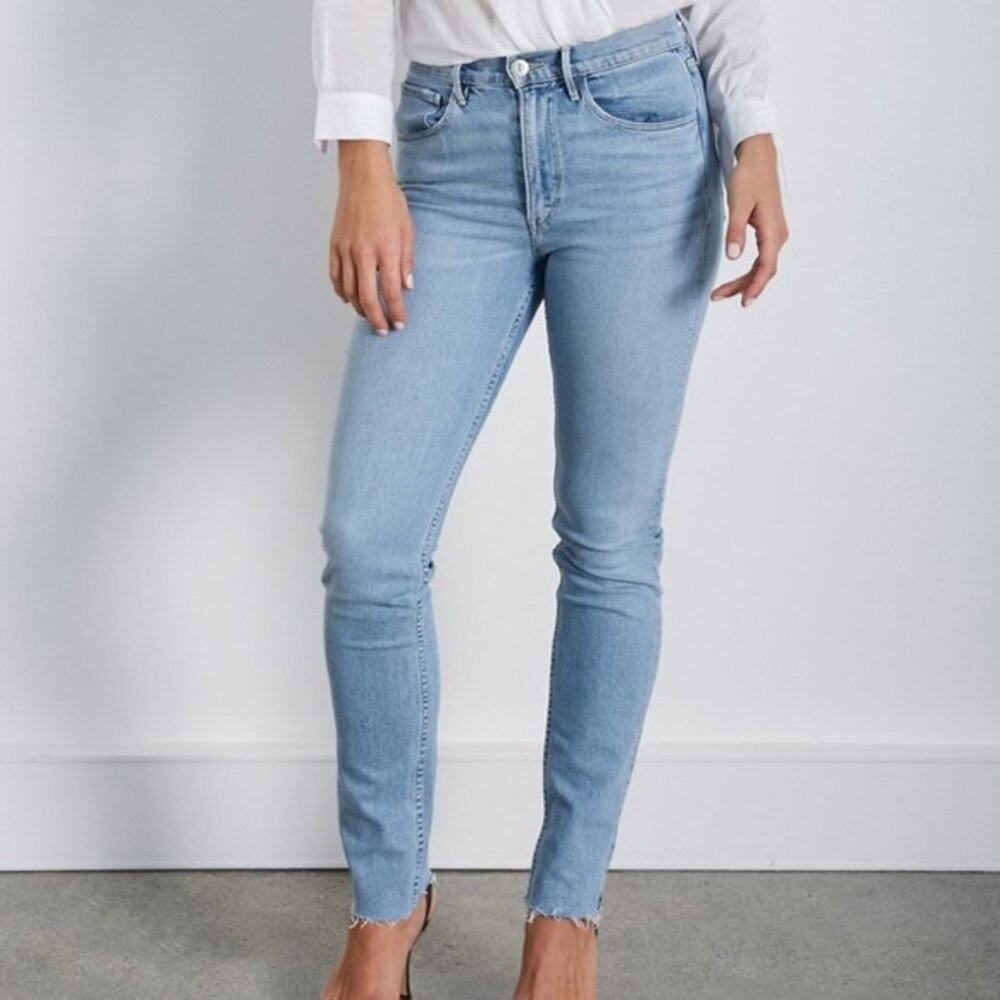 3x1 DIY straight jeans‎ raw hem high rise